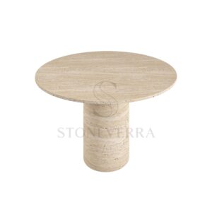 Travertine Dining Table, Handmade Table, Natural Dining Table, Round Table