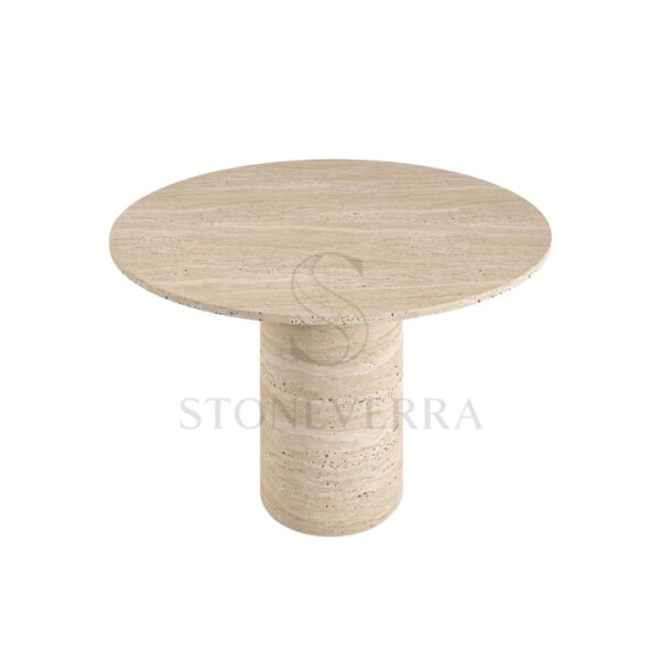 Travertine Dining Table, Handmade Table, Natural Dining Table, Round Table